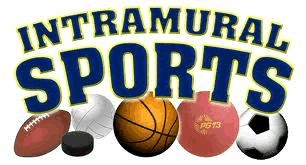 Intramural Sports image with various sports-related balls (e.g., football, soccer ball, basketball)