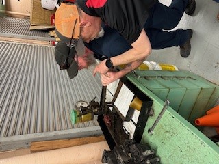 CTC Diesel Student and Instructor verifying the, “Pop Testing” injectors/Nozzles that are used in Diesel Engine fuel systems