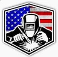 Welder in Front of American Flag