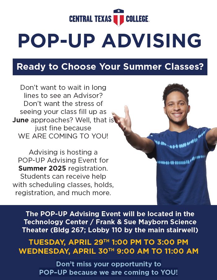 Pop Up Advising flyer